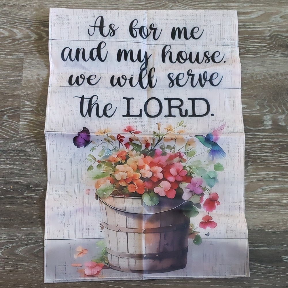 * Floral Garden Flag with Inspirational Quote. NIP.